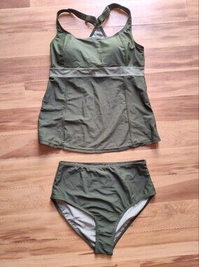 H&M Olive Green Two-Piece Tankini Swim Set